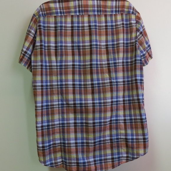 Vintage BOSS orange label short sleeve snap button up Large Size - Picture 7 of 8